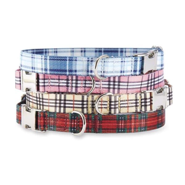 Premium Adjustable Red Plaid Collar with Quick Release Metal Alloy - Perfect for Stylish Pets